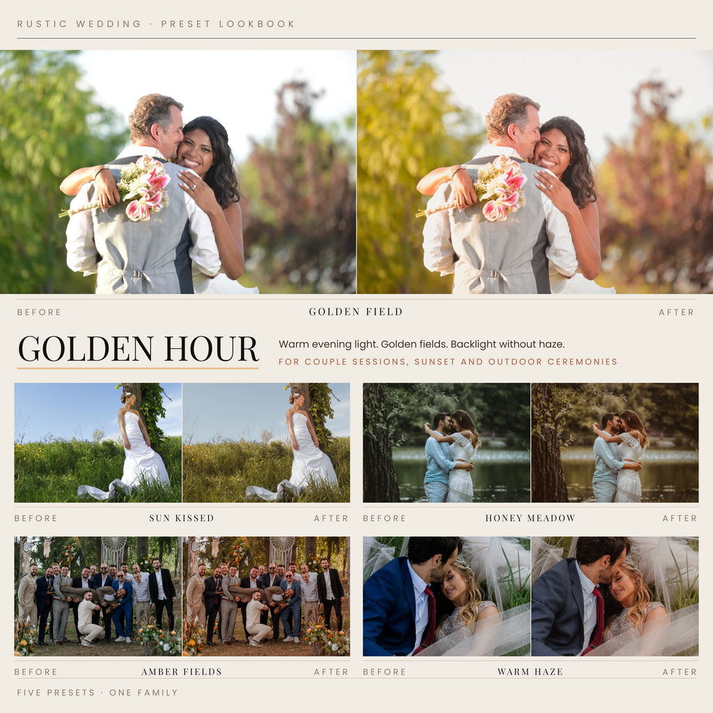 RUSTIC WEDDING 25 Lightroom Presets for Weddings and Ranch Photography