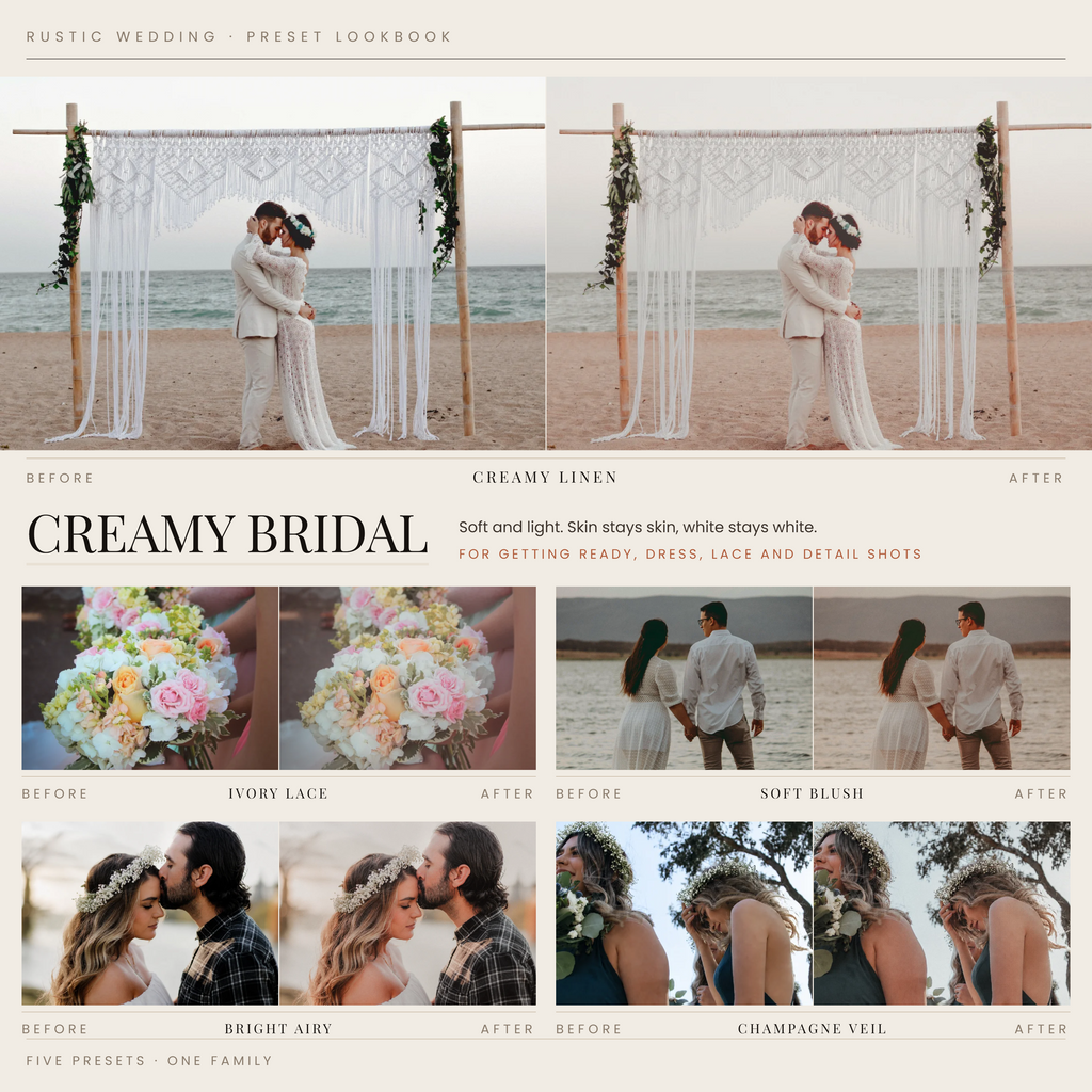 RUSTIC WEDDING 25 Lightroom Presets for Weddings and Ranch Photography