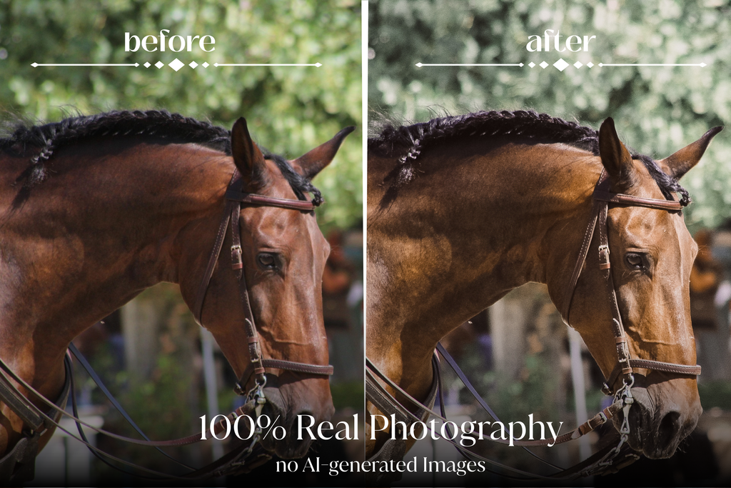 NATURAL GREEN – 10 Lightroom Presets für Pferde-, Haustier- & Outdoor-Fotografie