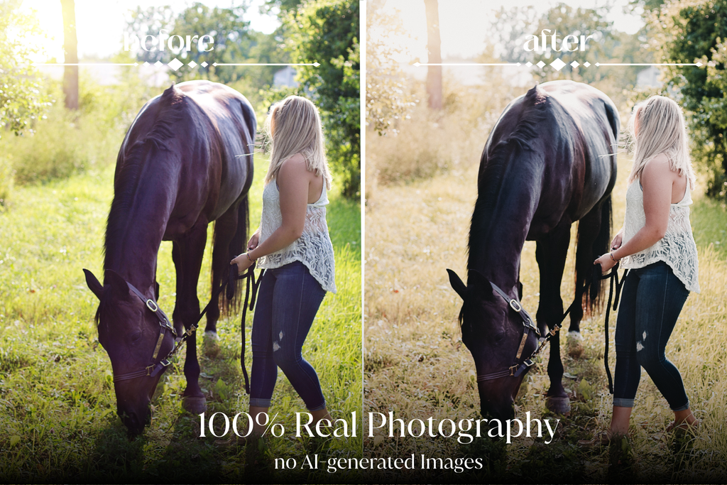 NATURAL GREEN – 10 Lightroom Presets für Pferde-, Haustier- & Outdoor-Fotografie