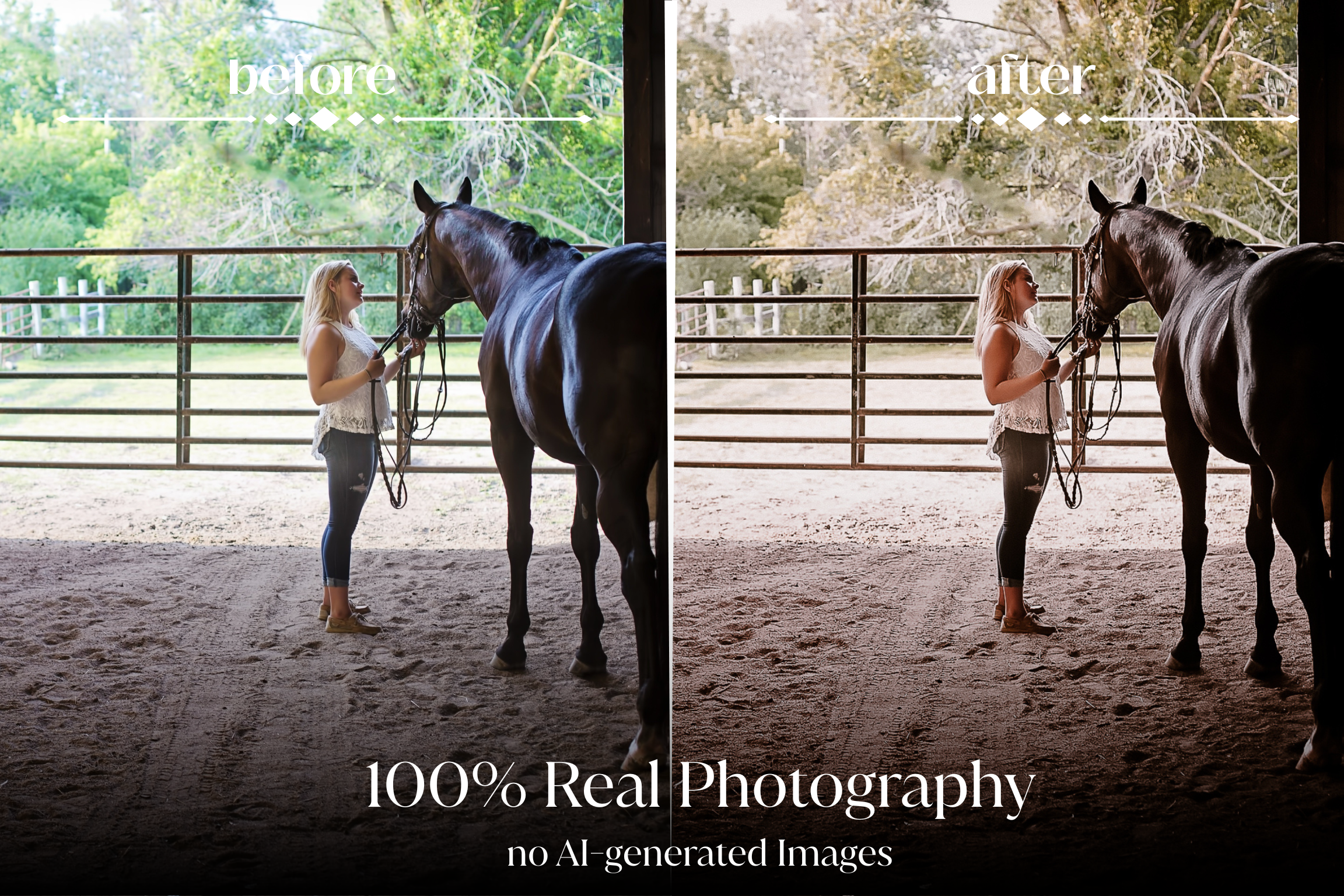 NATURAL GREEN – 10 Lightroom Presets für Pferde-, Haustier- & Outdoor-Fotografie