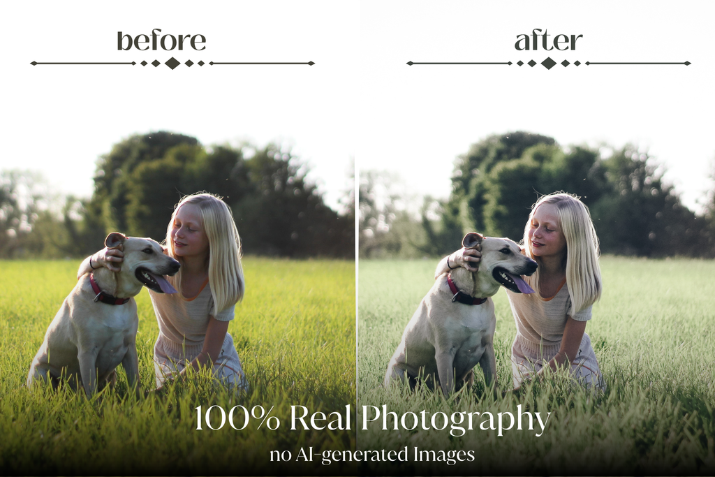 NATURAL GREEN – 10 Lightroom Presets für Pferde-, Haustier- & Outdoor-Fotografie