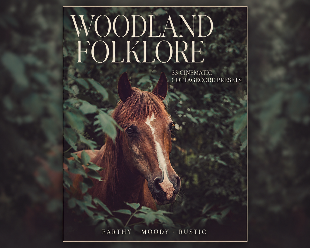 WOODLAND FOLKLORE — 33 Cinematic Cottagecore Lightroom Presets